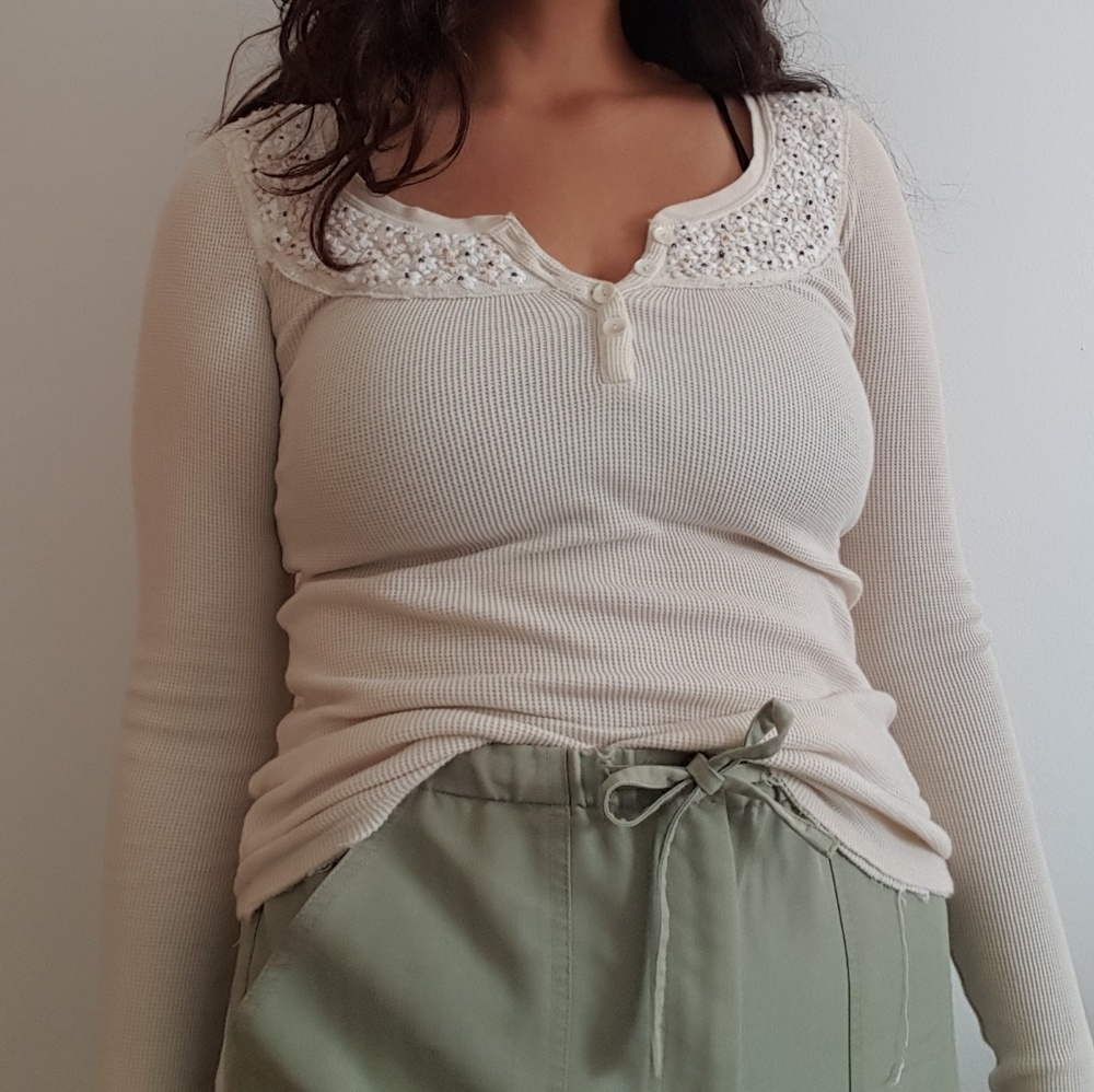 Free People Long Sleeve with Embroidered Details